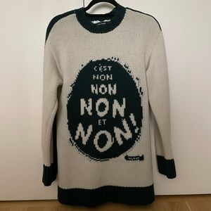 Custom made wool sweater, not itchy. Size small